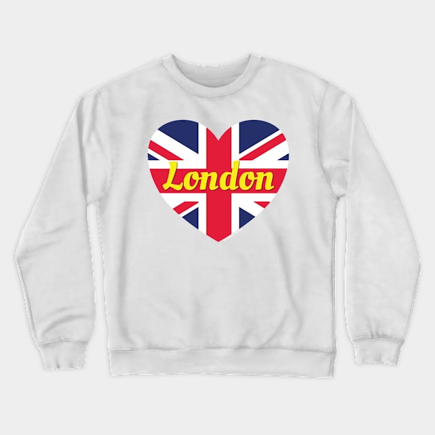 London England UK British Flag Heart Crewneck Sweatshirt by DPattonPD